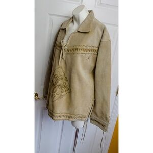 Vintage Suede leather Men's Hippie Biker Tunic